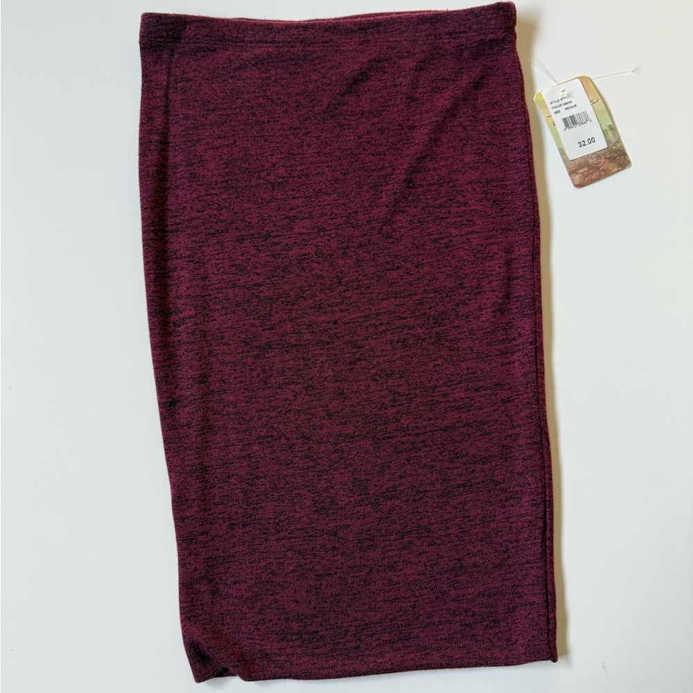 Lily White Deep Burgundy Pencil Skirt